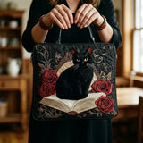 Women's Quilted Bag | Cat on Books Print 2