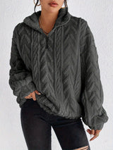 Women's Fluffy Zip Sweater | Hooded & Cozy Warm