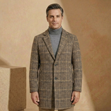 Men's Plaid Overcoat | Slim Tailored Fit