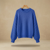 Women's Balloon-Sleeve Knit Sweater | Textured & Relaxed Fit