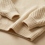 Women's Balloon-Sleeve Knit Sweater | Textured & Relaxed Fit