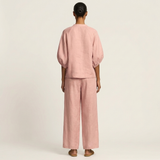 Women's Puff Sleeve Trouser Set | Zip Front Design 2