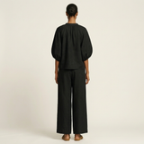 Women's Puff Sleeve Trouser Set | Zip Front Design 10