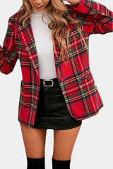 Women's Checkered Blazer | Long Line & Single Button 2