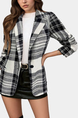 Women's Checkered Blazer | Long Line & Single Button 5