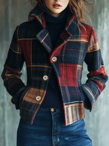 Women's Plaid Button-Up Jacket | Warm & Lightweight 2