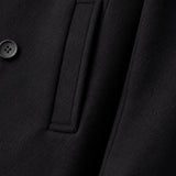 Men’s Warm Winter  Double Breasted Wool Peacoat – Black