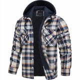 Men's Plaid Hooded Bomber Jacket | Quilted Warmth & Style 1