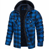Men's Plaid Hooded Bomber Jacket | Quilted Warmth & Style 2