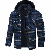 Men's Plaid Hooded Bomber Jacket | Quilted Warmth & Style 6