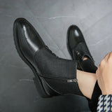Men's Ankle Boots | Zip-Up Brogue Detail