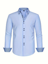 Men's Slim Fit Shirt | Double Collar with Contrast Cuffs