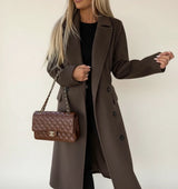 Women's Belted Midi Overcoat | Double-Breasted & Warm 2