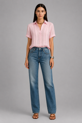 Women Blouse | V-Neck Pleated & Relaxed Fit