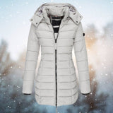 Women's Long Puffer Jacket | Hooded & Warm 7