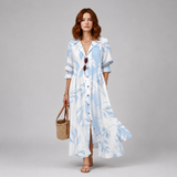 Women's Midi Dress | Button-Up Shirt Dress Style