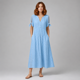 Women's Midi Dress | Cold Shoulder Eyelet Design