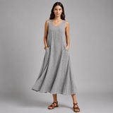 Women's Midi Dress | Sleeveless A-Line Design