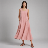 Women's Midi Dress | Sleeveless A-Line Design