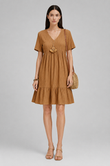 Women Mini Dress | Relaxed Fit & Tiered Elegance
