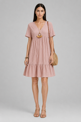 Women Mini Dress | Relaxed Fit & Tiered Elegance