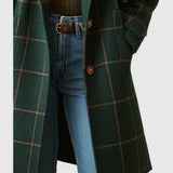 Women's Plaid Longline Coat | Notch Lapel & Warm Layering 4