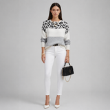 Women's Sweater | Leopard Print & Colour Block