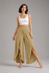 Women's Wide Leg Trousers | High Waist, Split Hem & Flowy Palazzo Fit